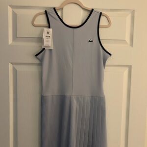 NWT Lacoste Ultra Dry tennis dress baby blue with navy trim - size EU 40/US 8
